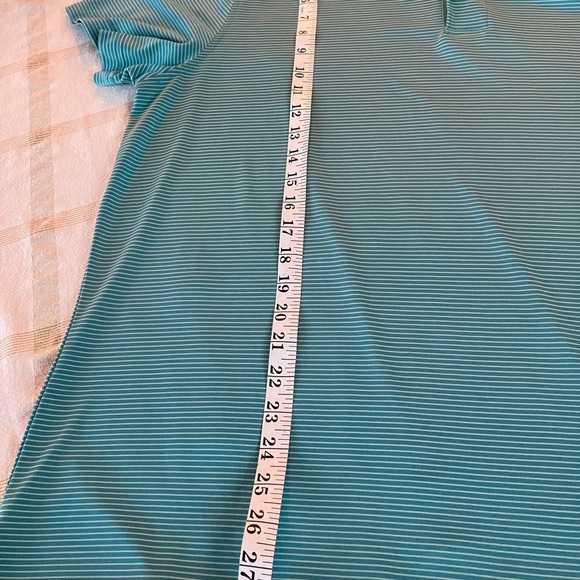 🔔2/$15 XXL VANHEUSEN STUDIO LIKE NEW SHORT SLEEVED BLUE & WHITE PIN STRIPE POLO - Picture 4 of 5